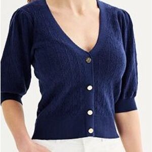 Women's Draper James Novelty Stitch Elbow
Sleeve Cardigan S